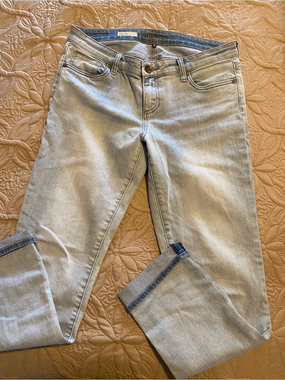 Kut from the Kloth Boyfriend Jeans in Light Blue Wash